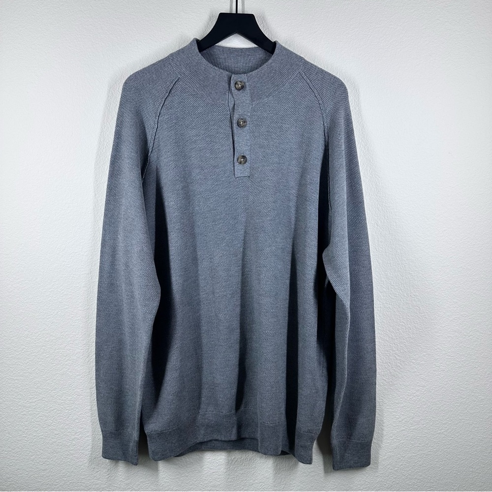 Peter Millar Crown Parkway Textured 3-Button Mock Neck Sweater XL NWT - Picture 7 of 12